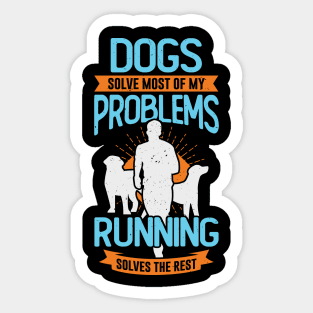 Running Sport Marathon Runner Dog Lover Gift Sticker